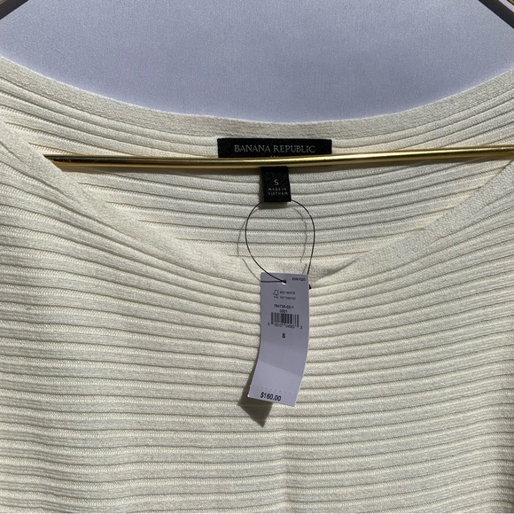 NWT Banana Republic Ribbed Sweater Dress Cream Ivory Long MSRP $160 Size SMALL - Picture 4 of 16